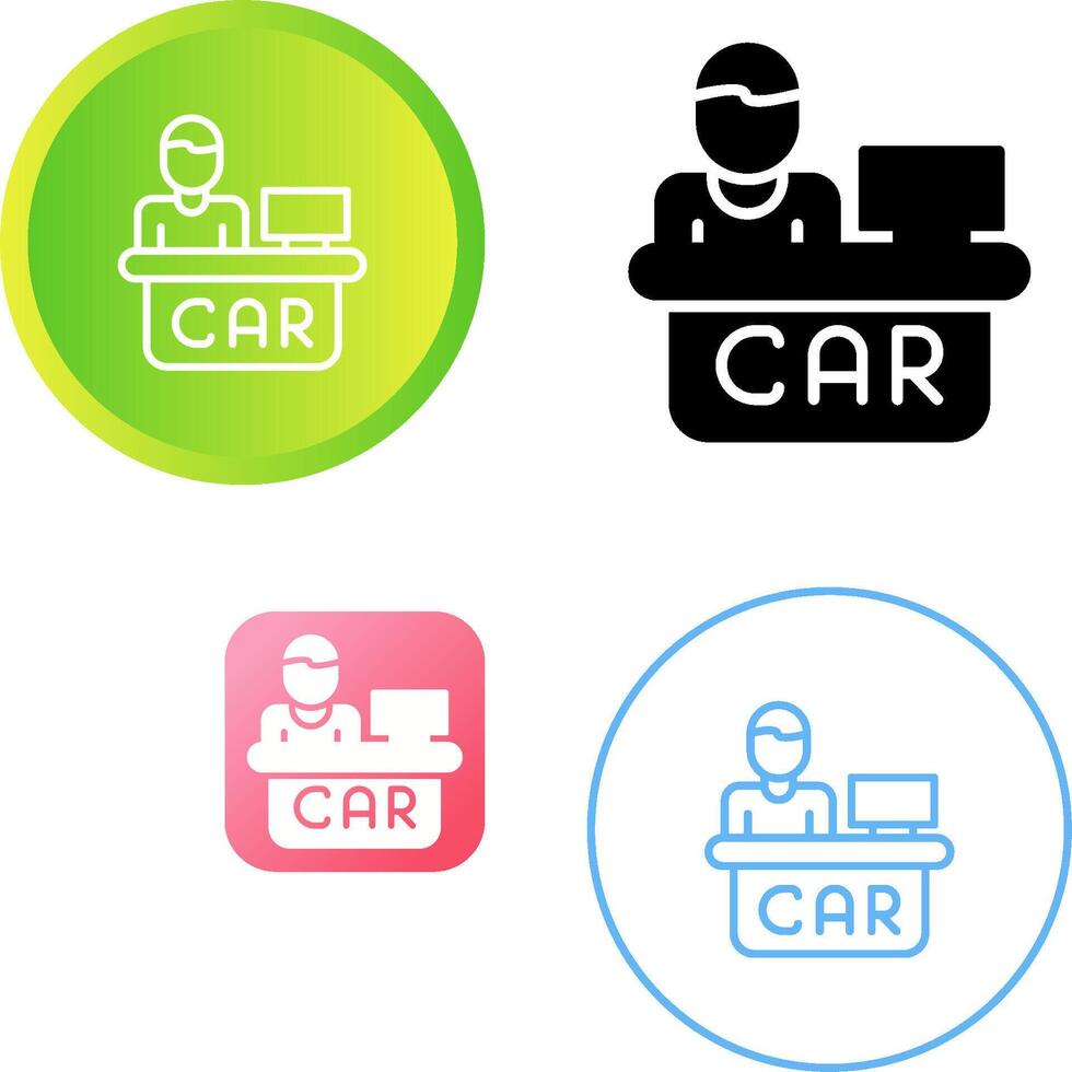 Car Rental Counter Vector Icon