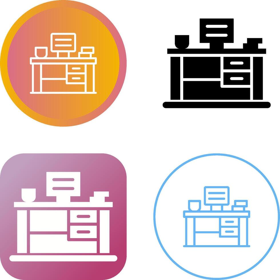 Office Desk Vector Icon