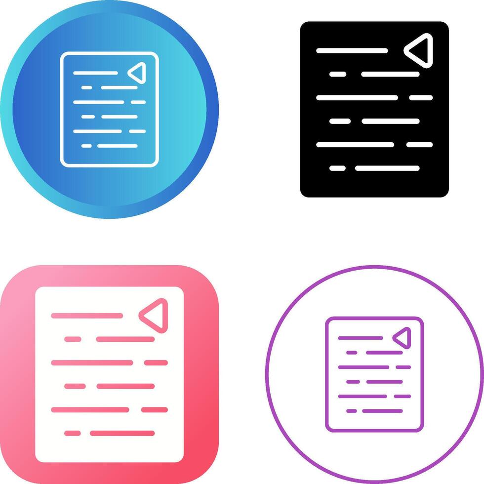 Document Outdent Vector Icon