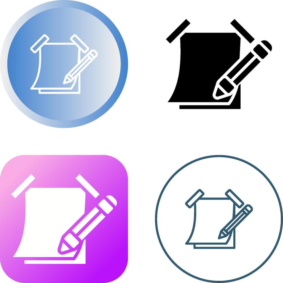 Sticky note with pencil Vector Icon