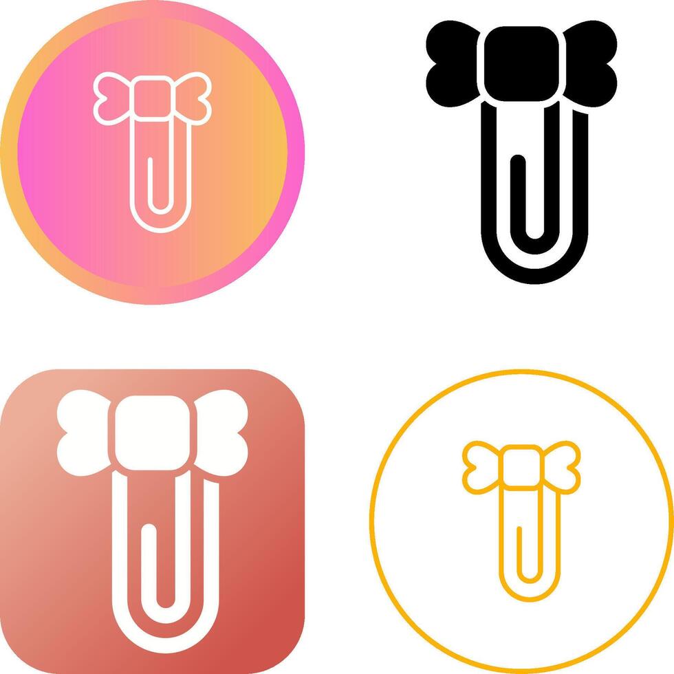 Paperclip with ribbon Vector Icon