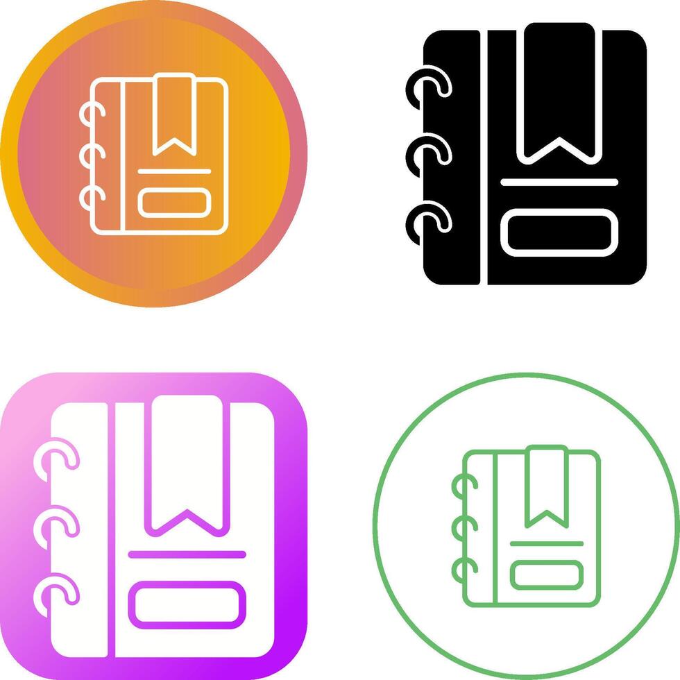 Writing pad with bookmark Vector Icon