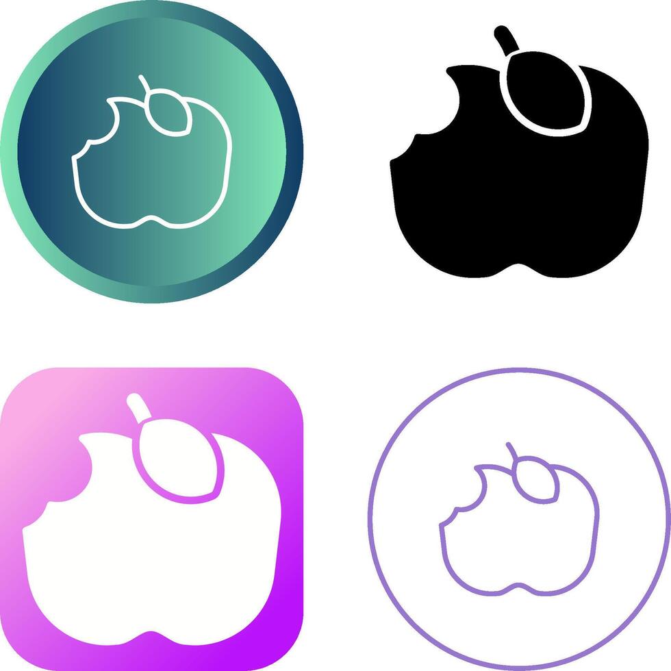 Apple Eaten Vector Icon
