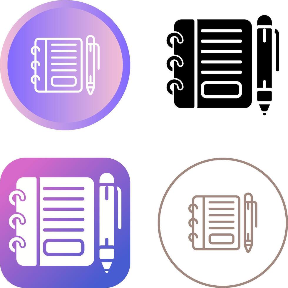 Notepad with pen Vector Icon