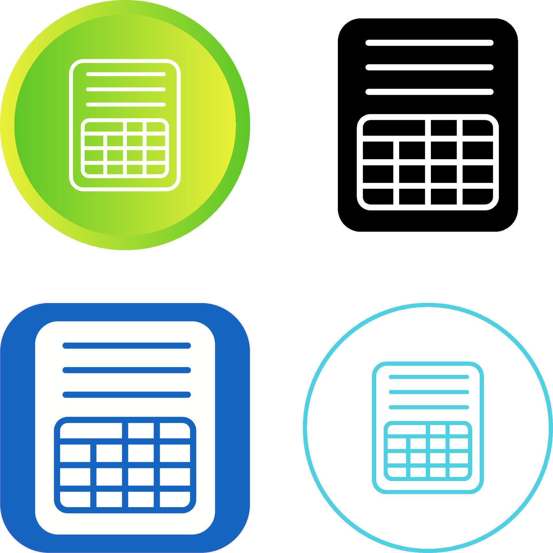 Spreadsheet Vector Icon 40665331 Vector Art at Vecteezy
