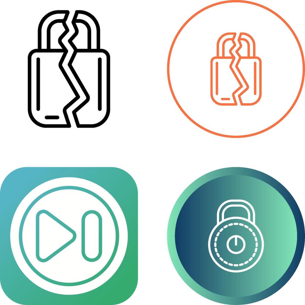 Brocken Padlock Vector Icon