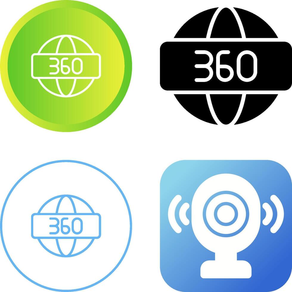 Icono de vector de 360 grados