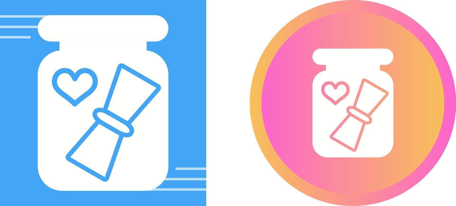 Love letter in a bottle Vector Icon