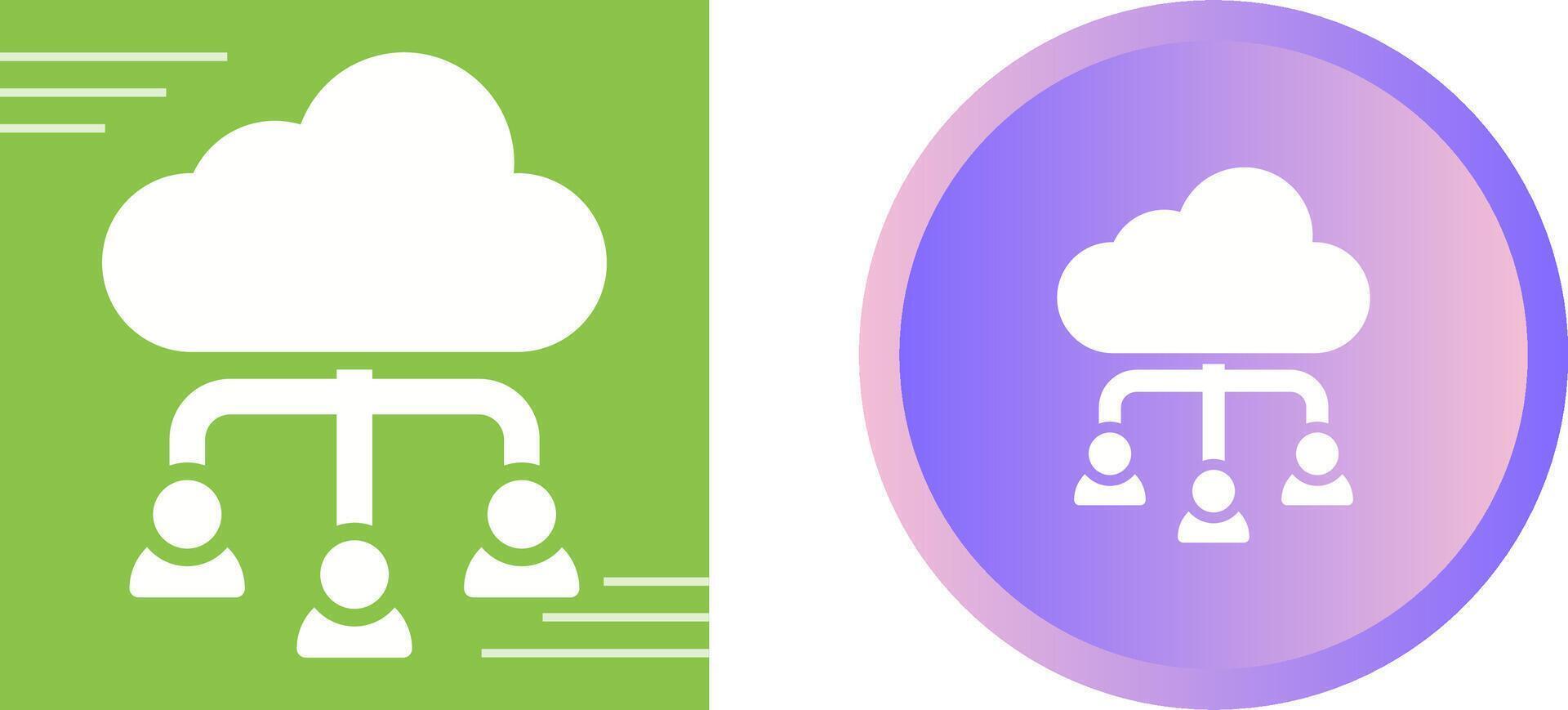 Cloud Collaboration Vector Icon