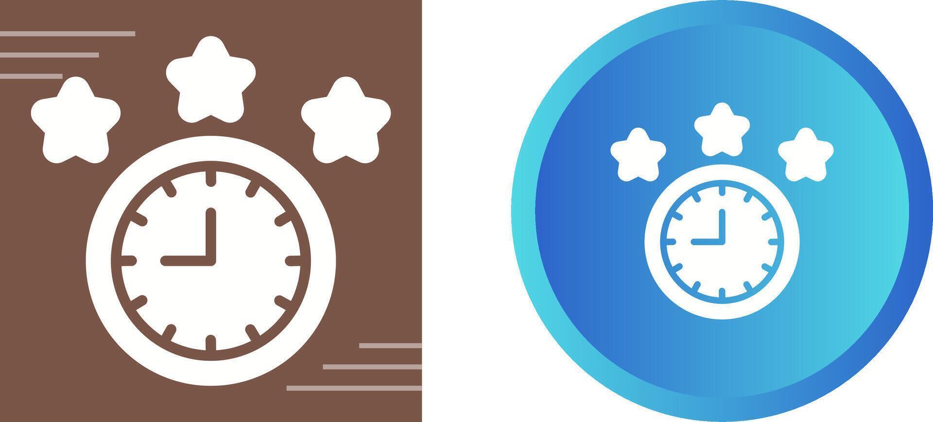 Clock With Stars Vector Icon