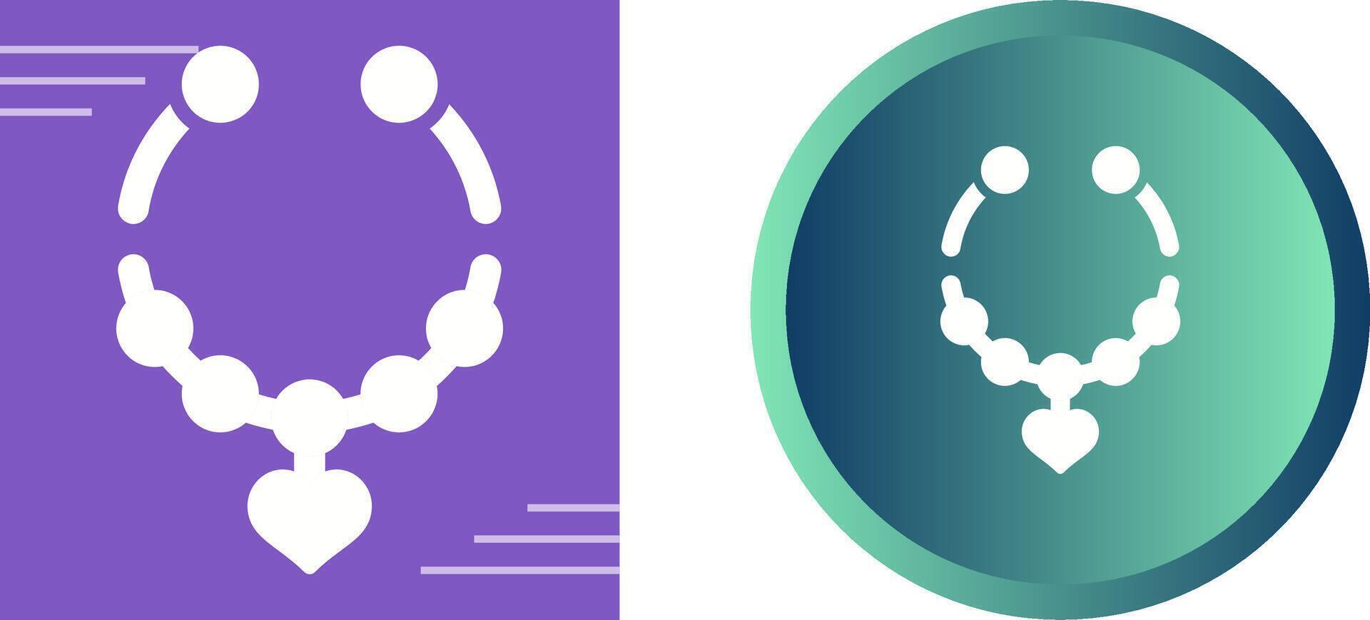 Heart Shaped Necklace Vector Icon