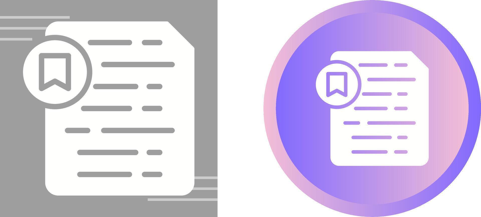 Document Insert Bookmark Vector Icon