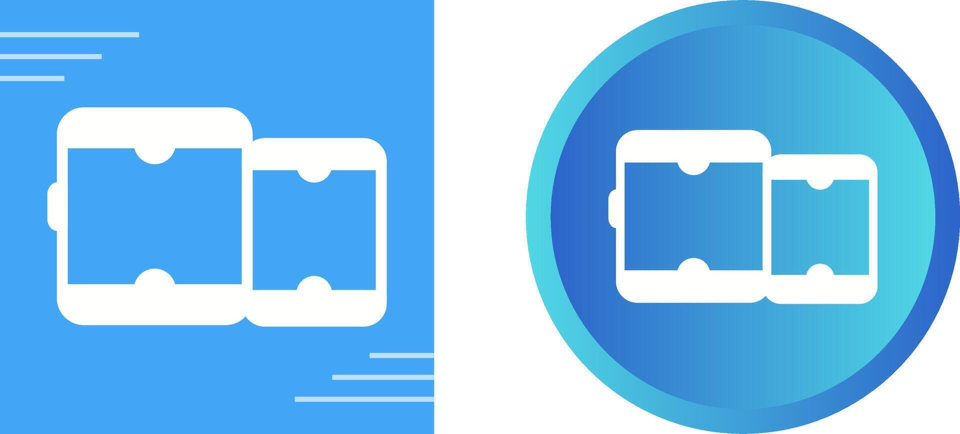 Tablet with smartphone Vector Icon