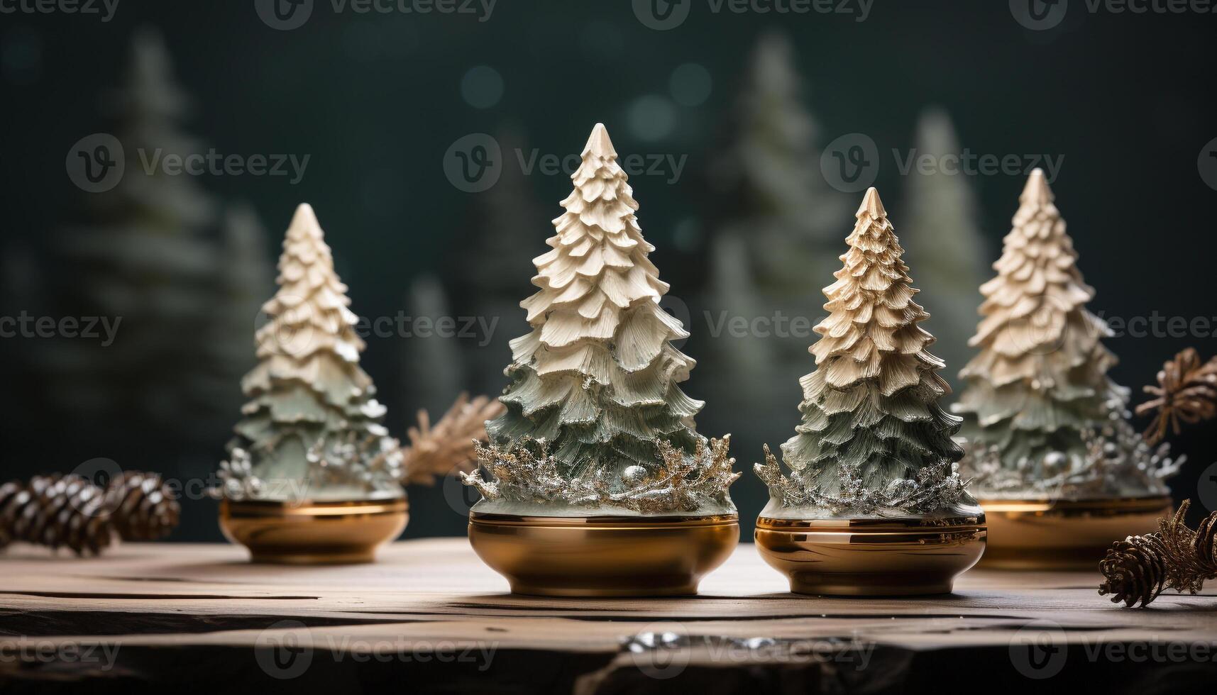 AI generated A festive table with a pine cone centerpiece and candle generated by AI photo