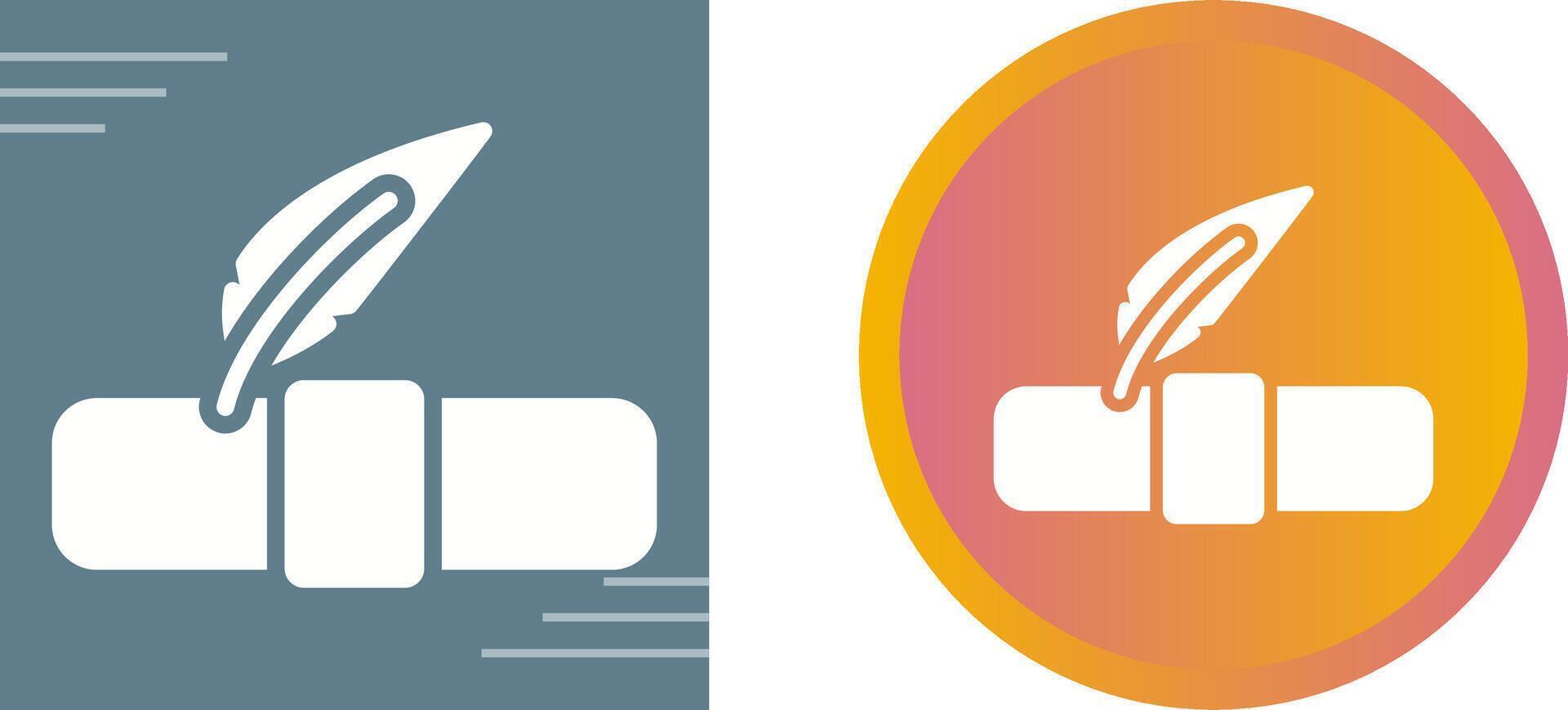 Quill pen with scroll Vector Icon