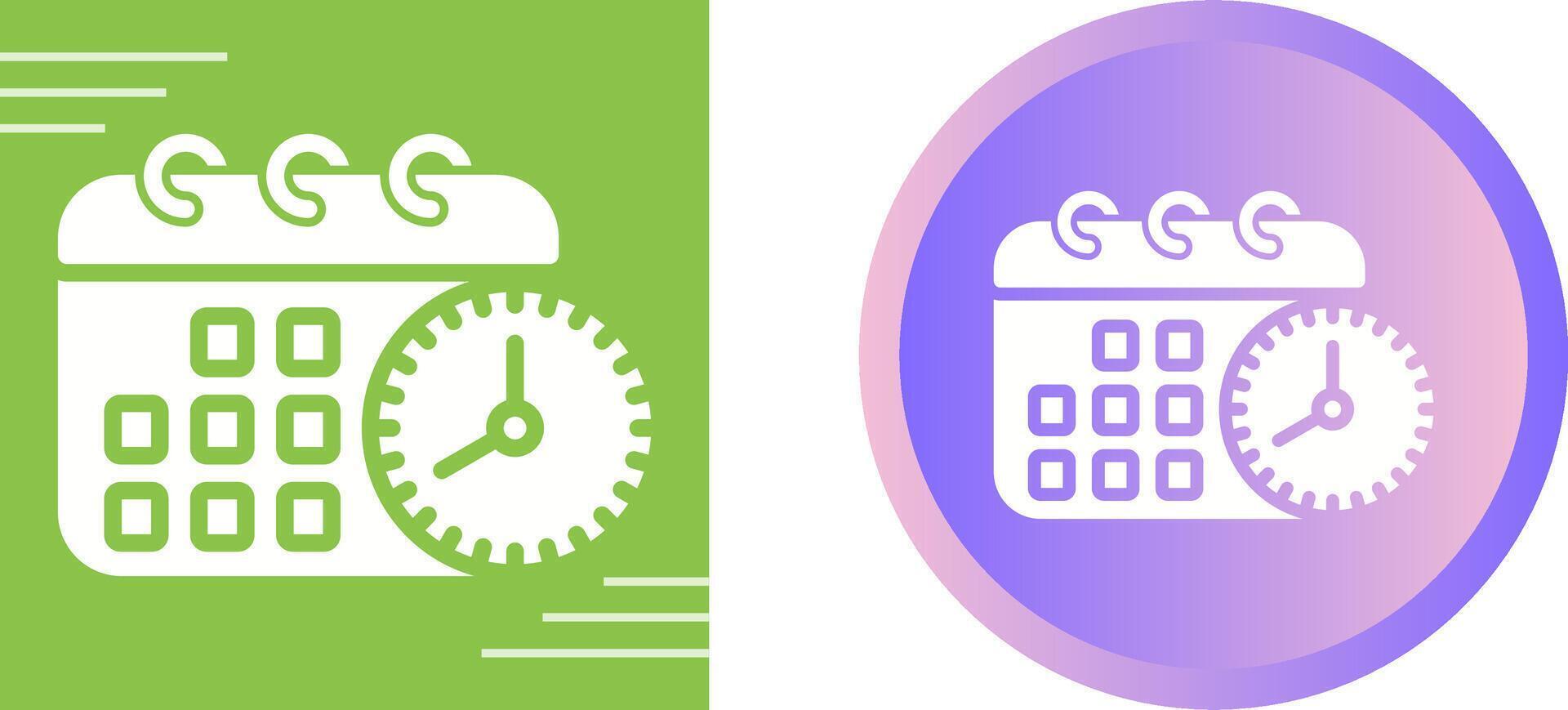 Calendar with clock Vector Icon