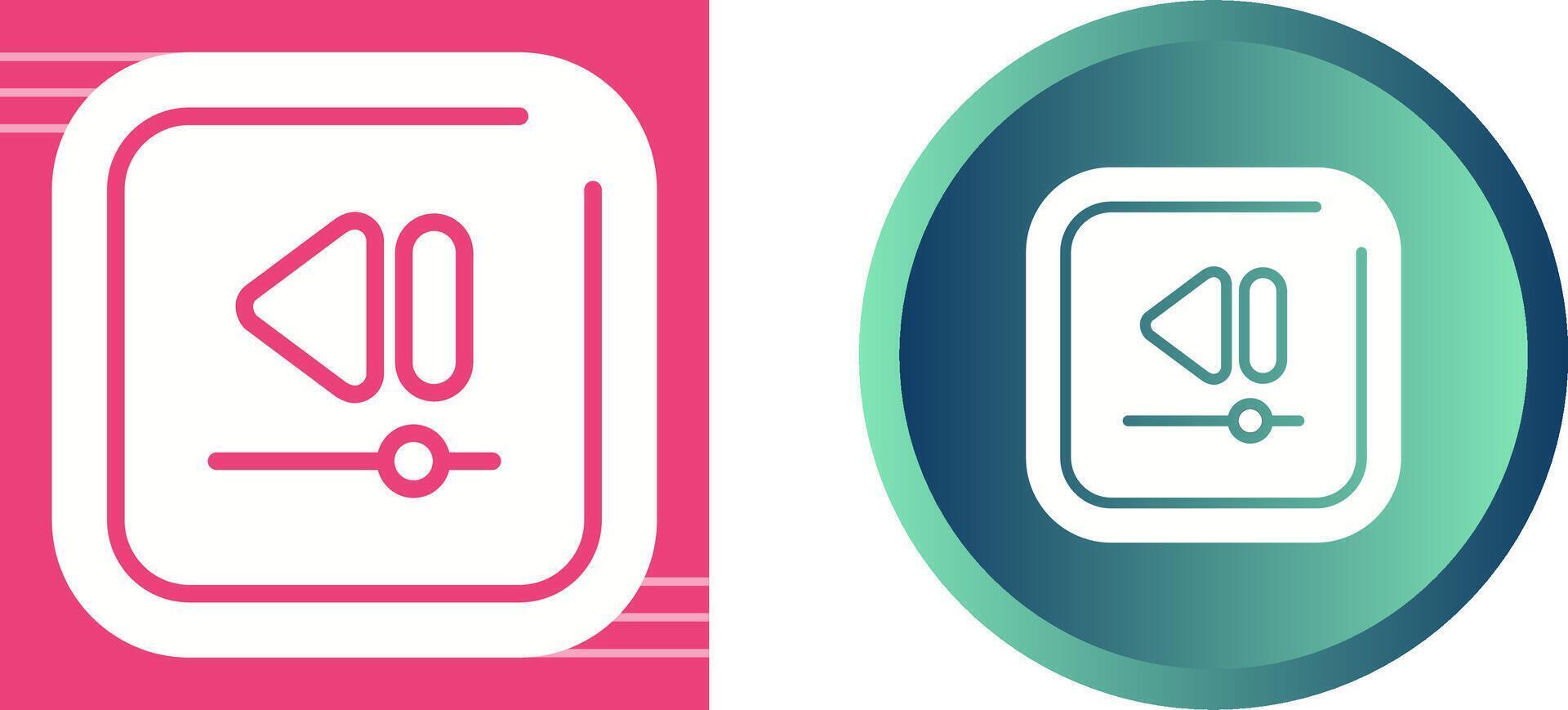 Video Rewind Square Vector Icon