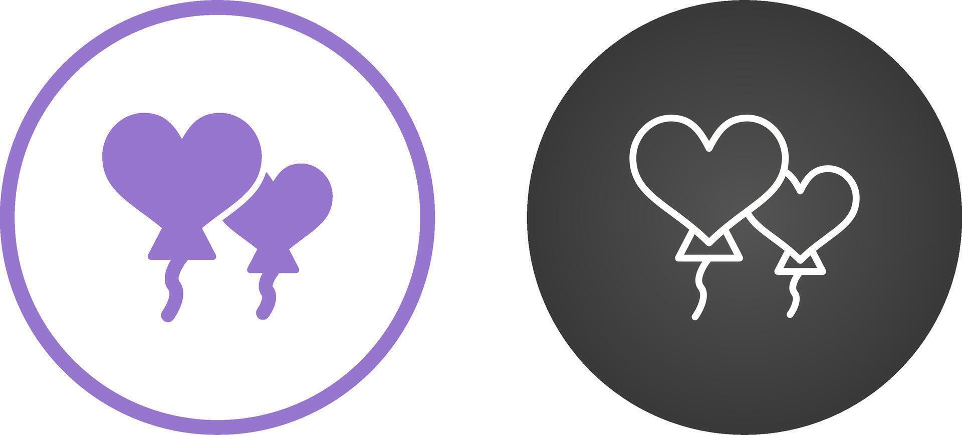 Heart shaped balloons Vector Icon