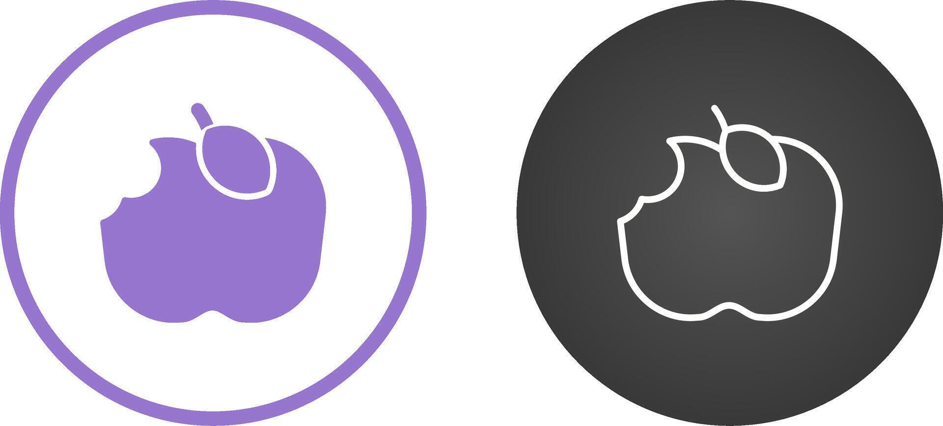 Apple Eaten Vector Icon