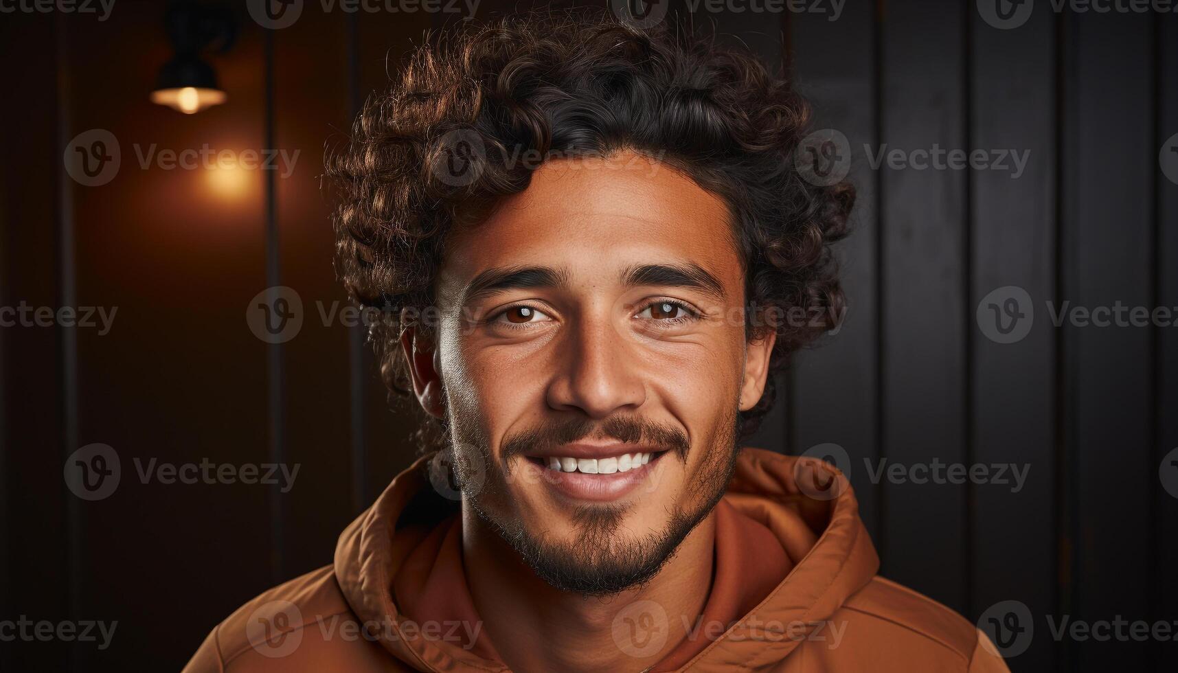 AI generated A confident man with a toothy smile exudes happiness generated by AI photo