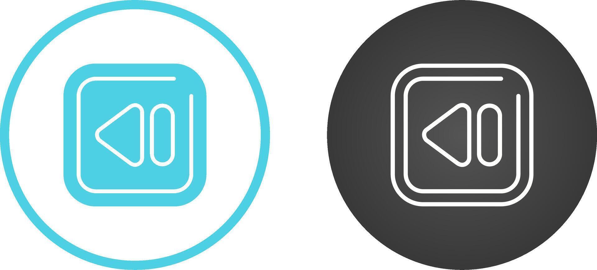 Rewind Square Vector Icon