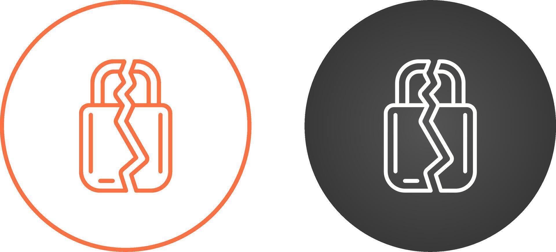 Brocken Padlock Vector Icon