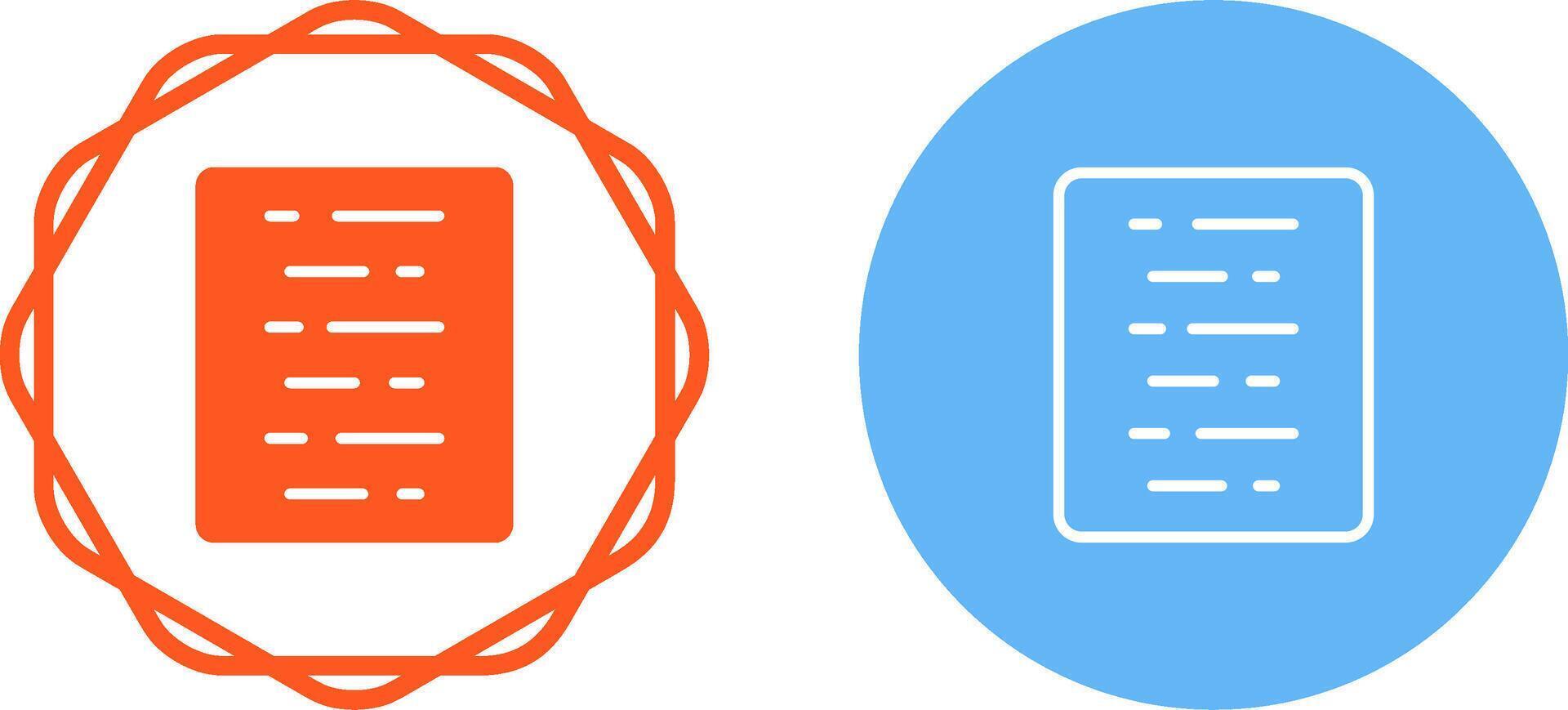 Document Align Center Vector Icon