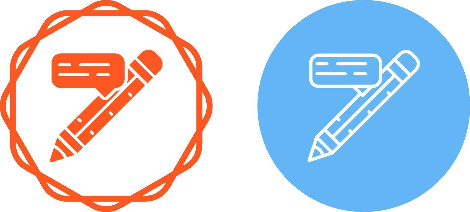 Speech bubble with pencil Vector Icon