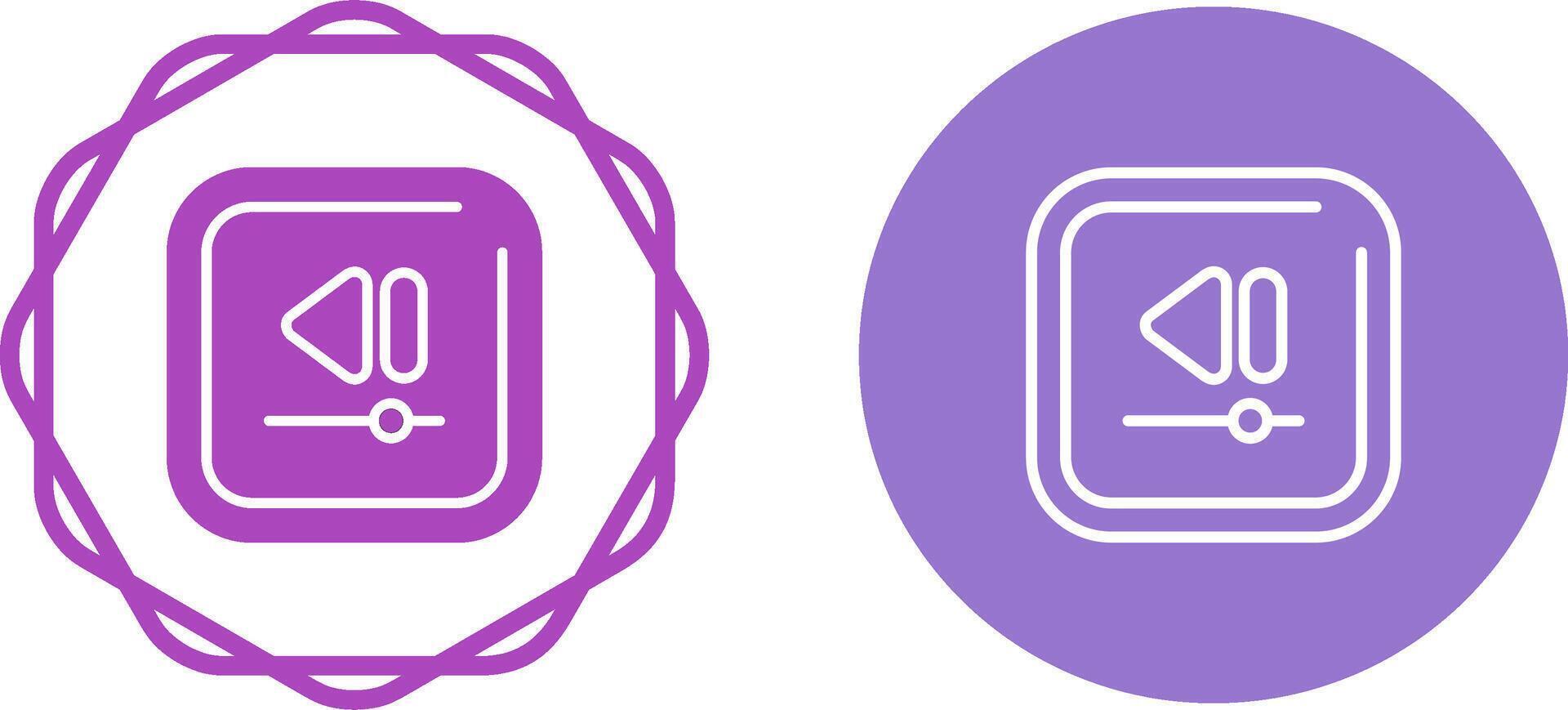 Video Rewind Square Vector Icon