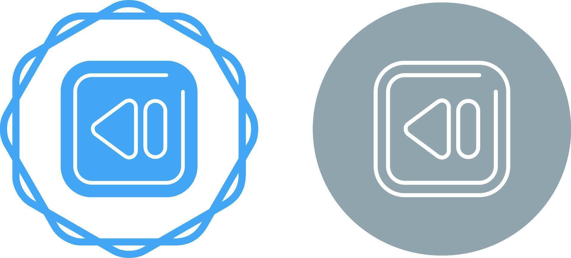 Rewind Square Vector Icon