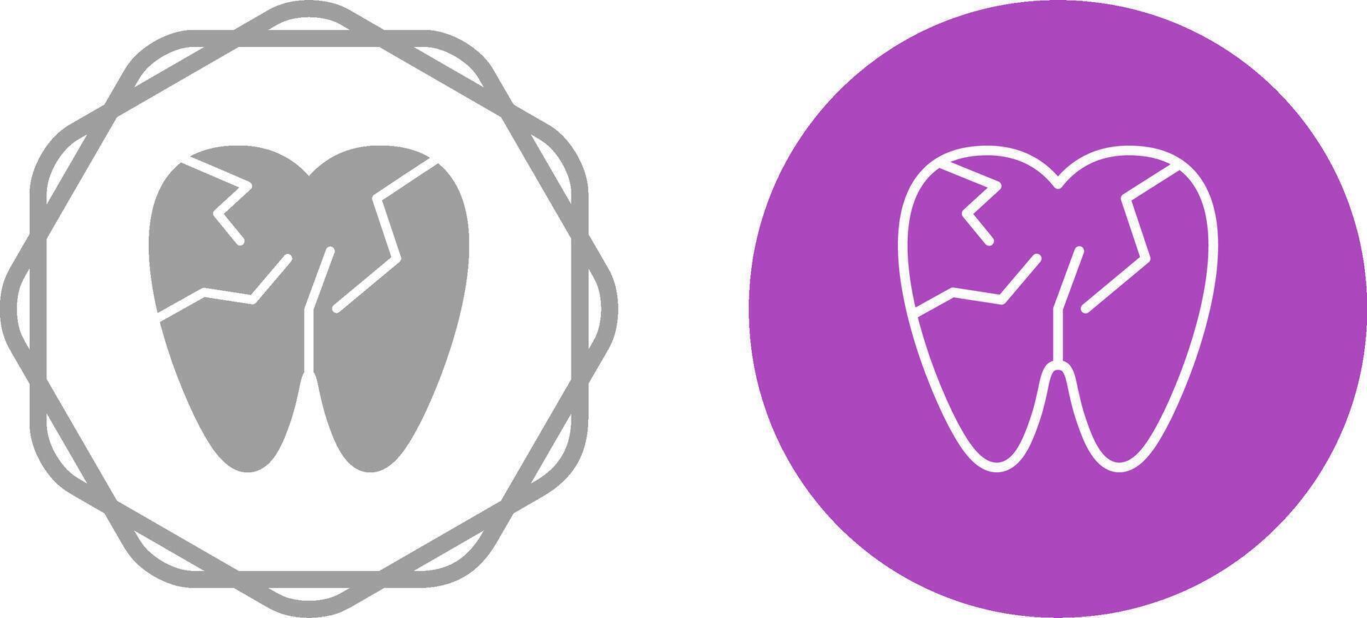 Cracked Tooth Vector Icon