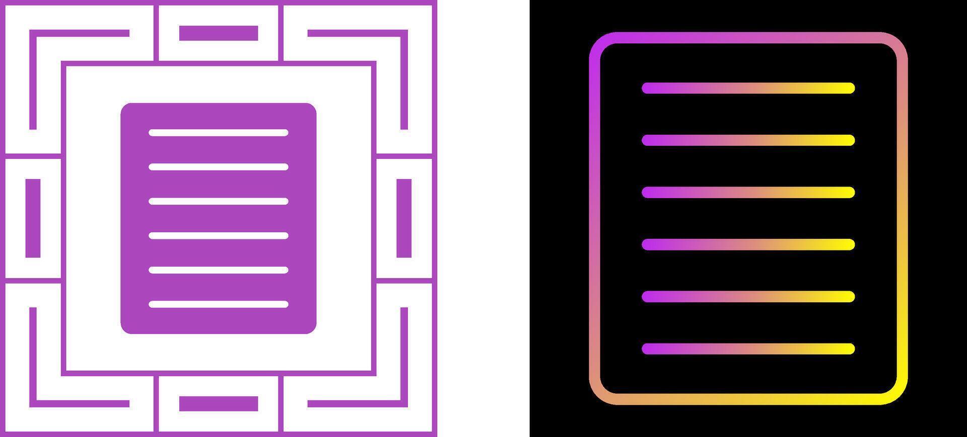 Document Align Justify Vector Icon
