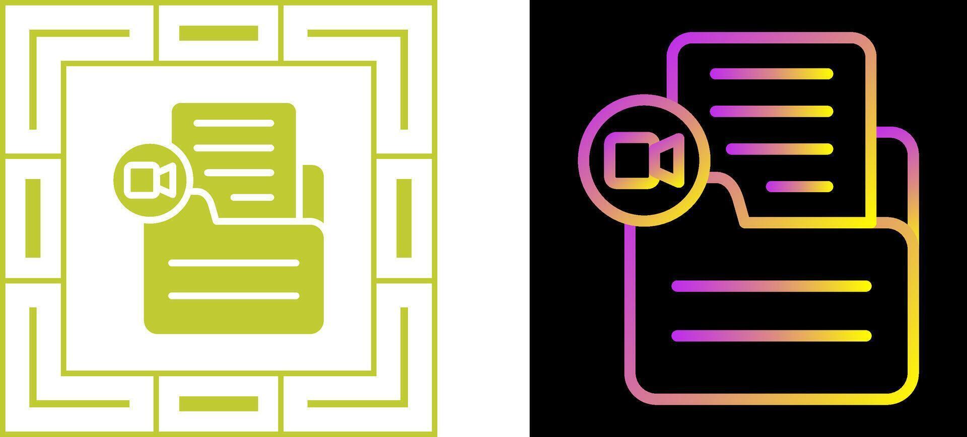 Document Insert Video Vector Icon