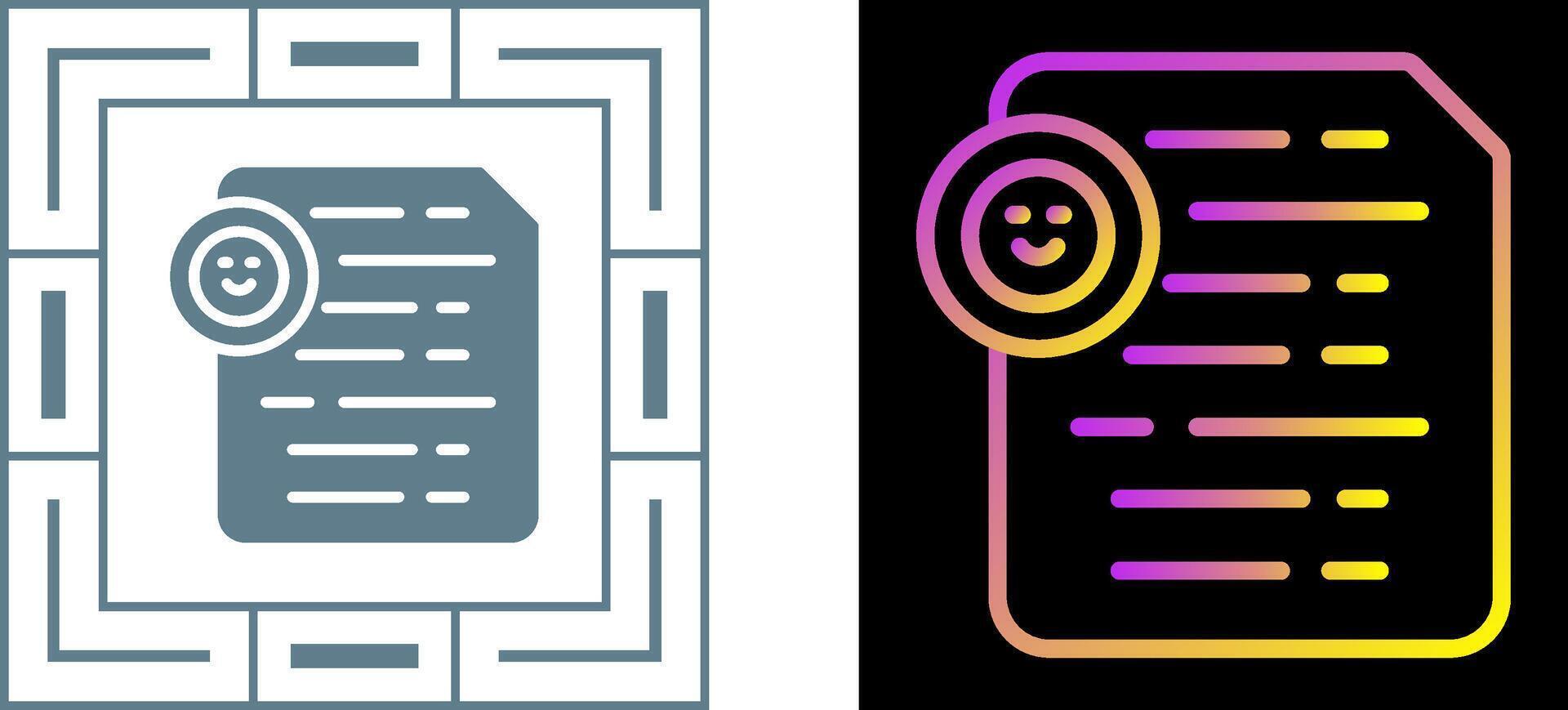 Document Insert Emoji Vector Icon