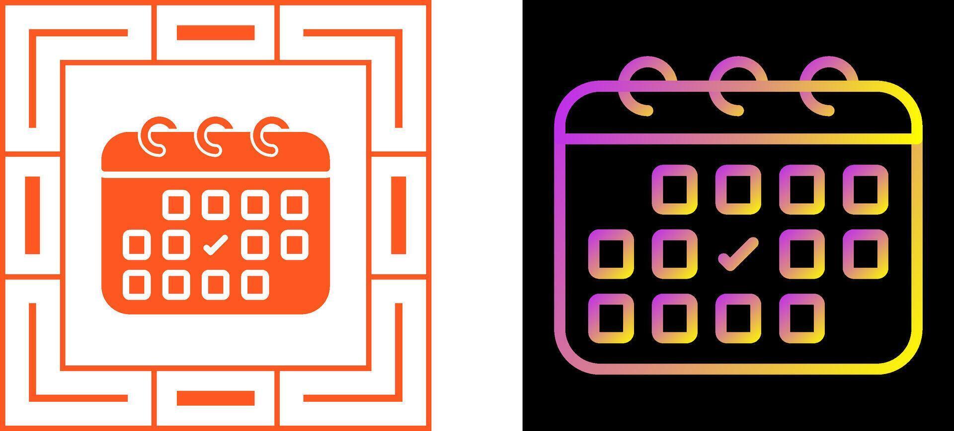 calendario con marca de verificación vector icono
