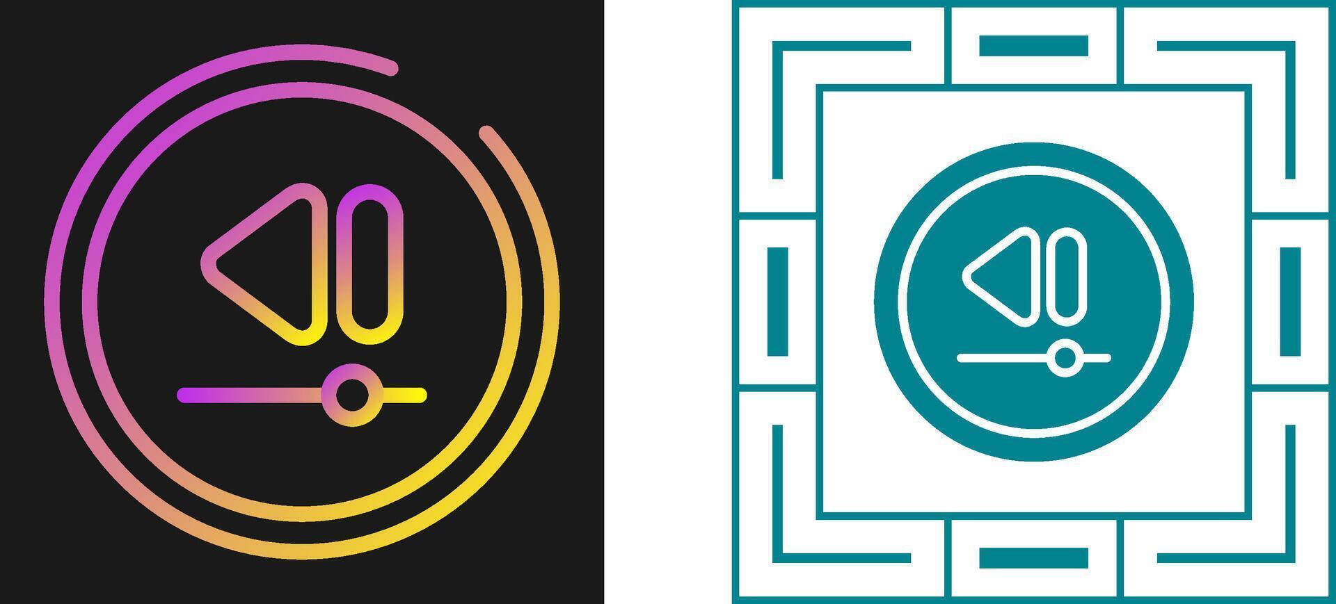 Video Rewind Button Vector Icon