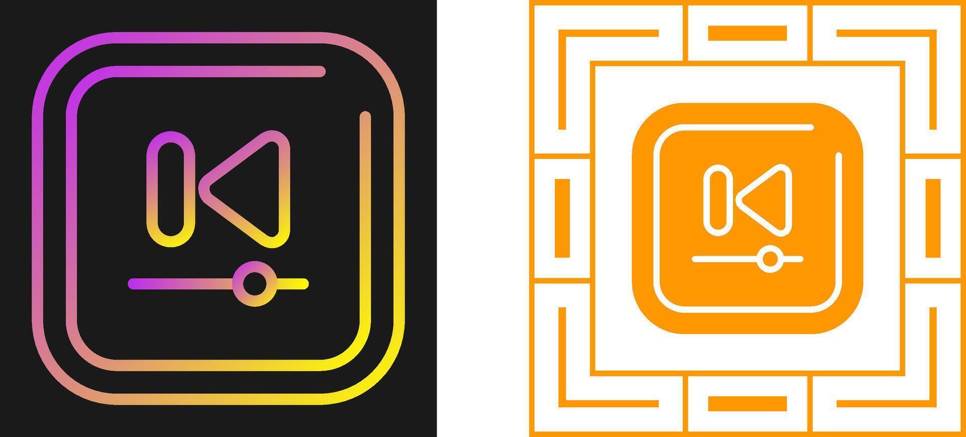 Video Previous Track Square Vector Icon
