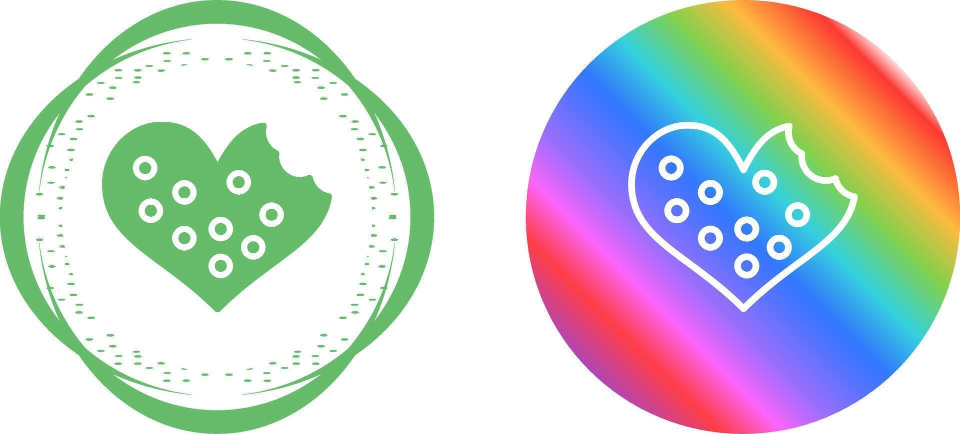 Heart shaped cookies Vector Icon