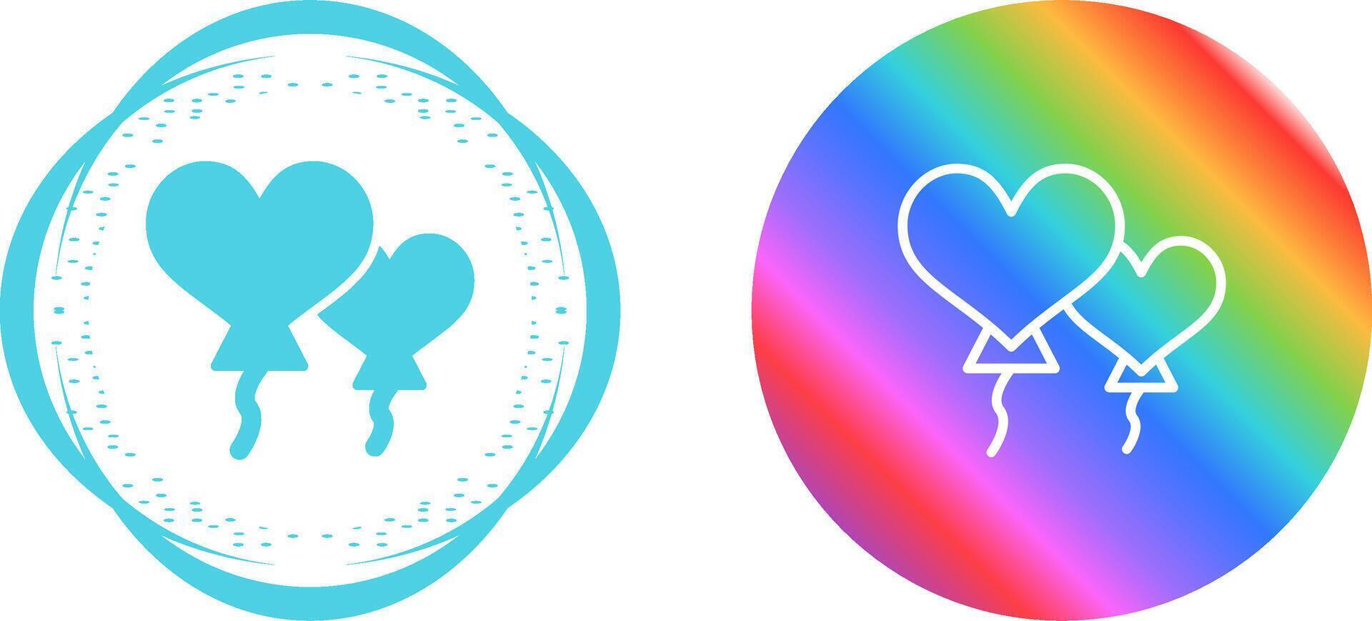 Heart shaped balloons Vector Icon