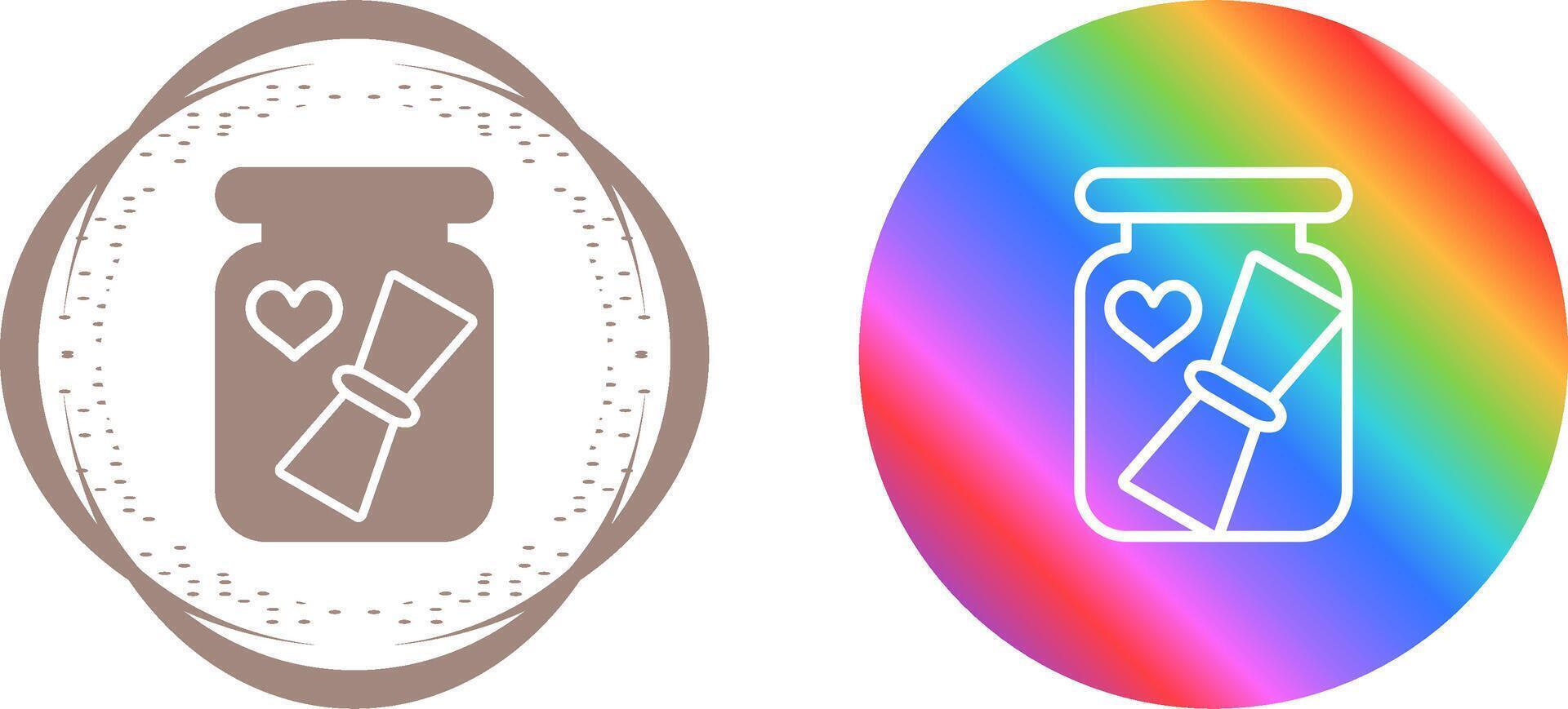 Love letter in a bottle Vector Icon