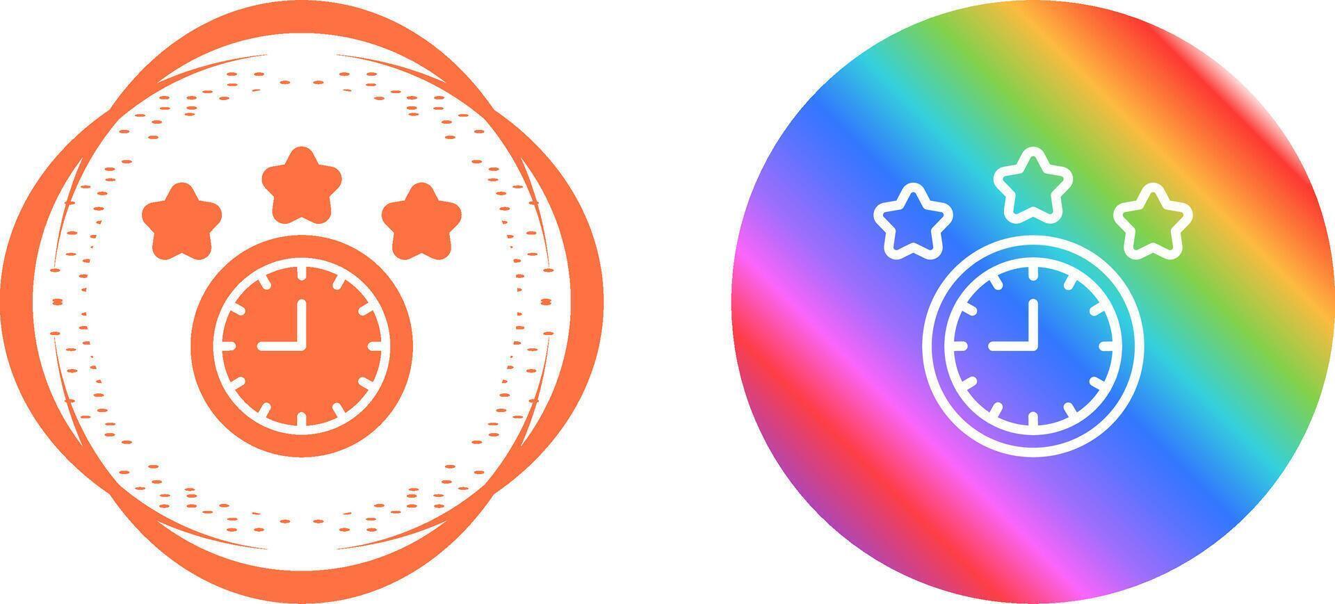 Clock With Stars Vector Icon