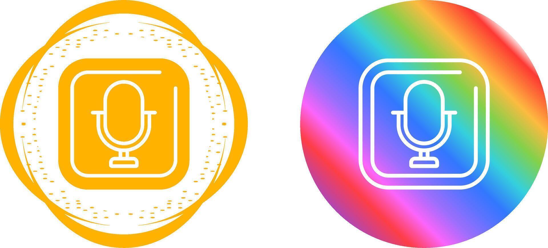 Microphone Square Vector Icon