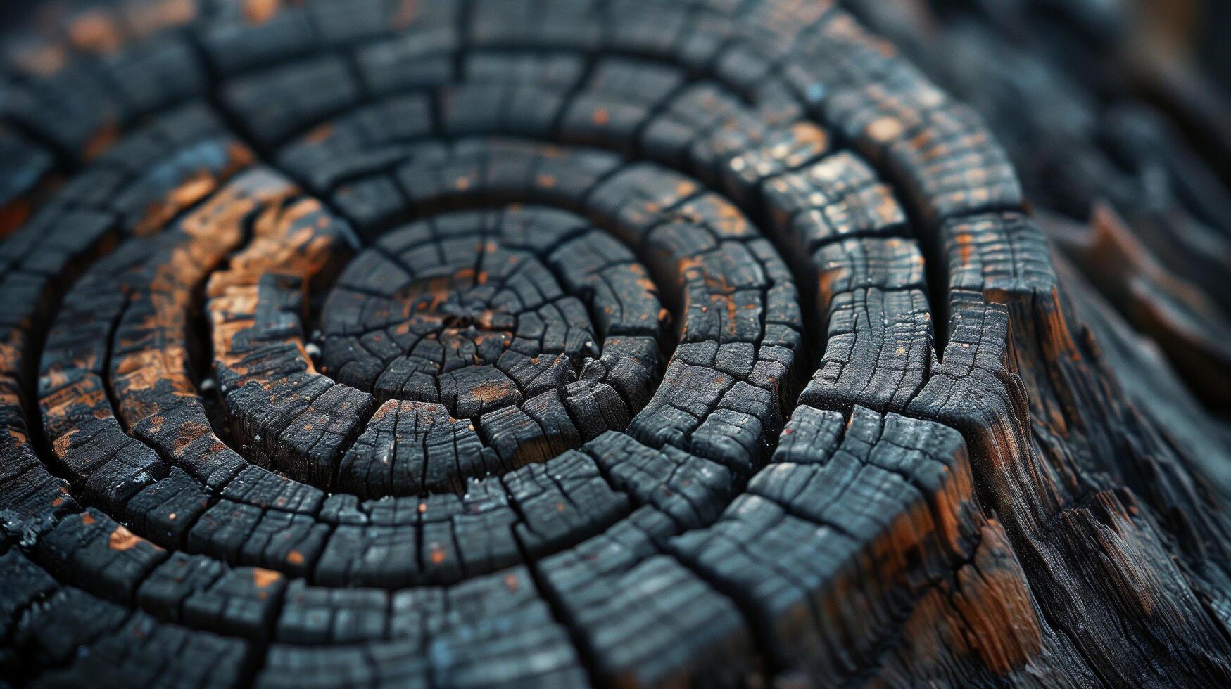 AI generated Closeup tree stump background ideal for environmental concepts, nature backgrounds, outdoor designs, forestry projects, and eco friendly themes in visuals. photo