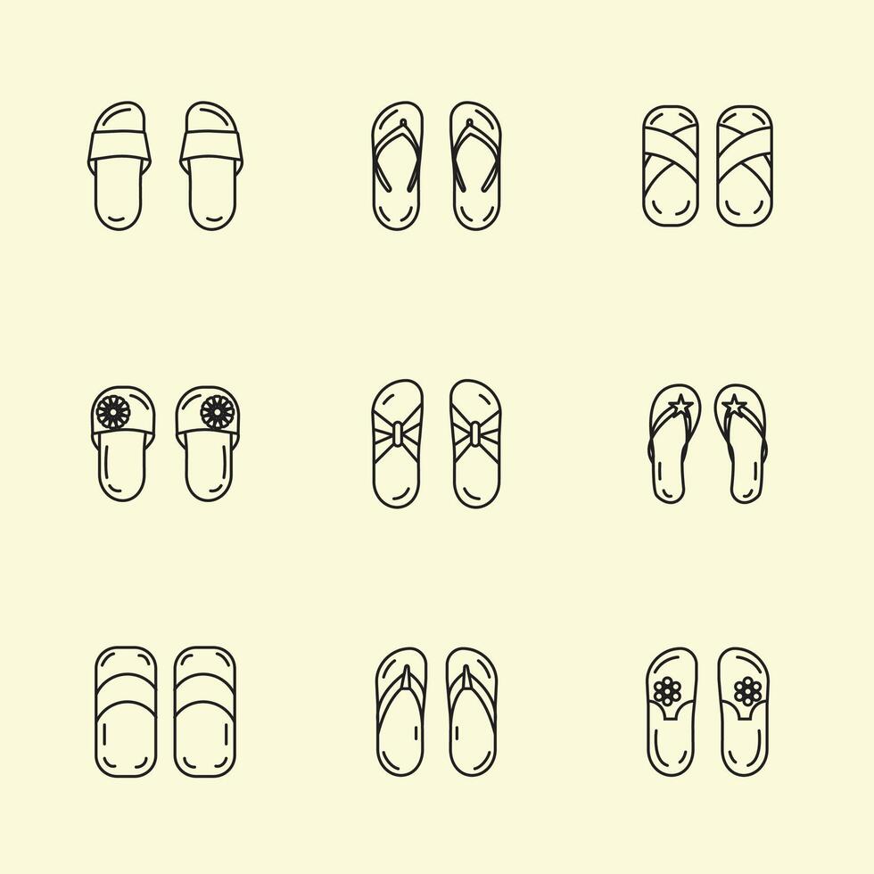 set of slipper vector illustration design