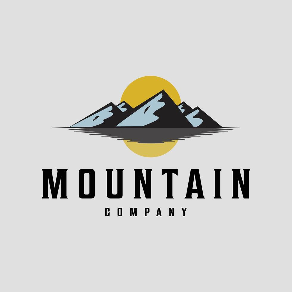 vector mountain vintage logo minimalist illustration graphic design icon template