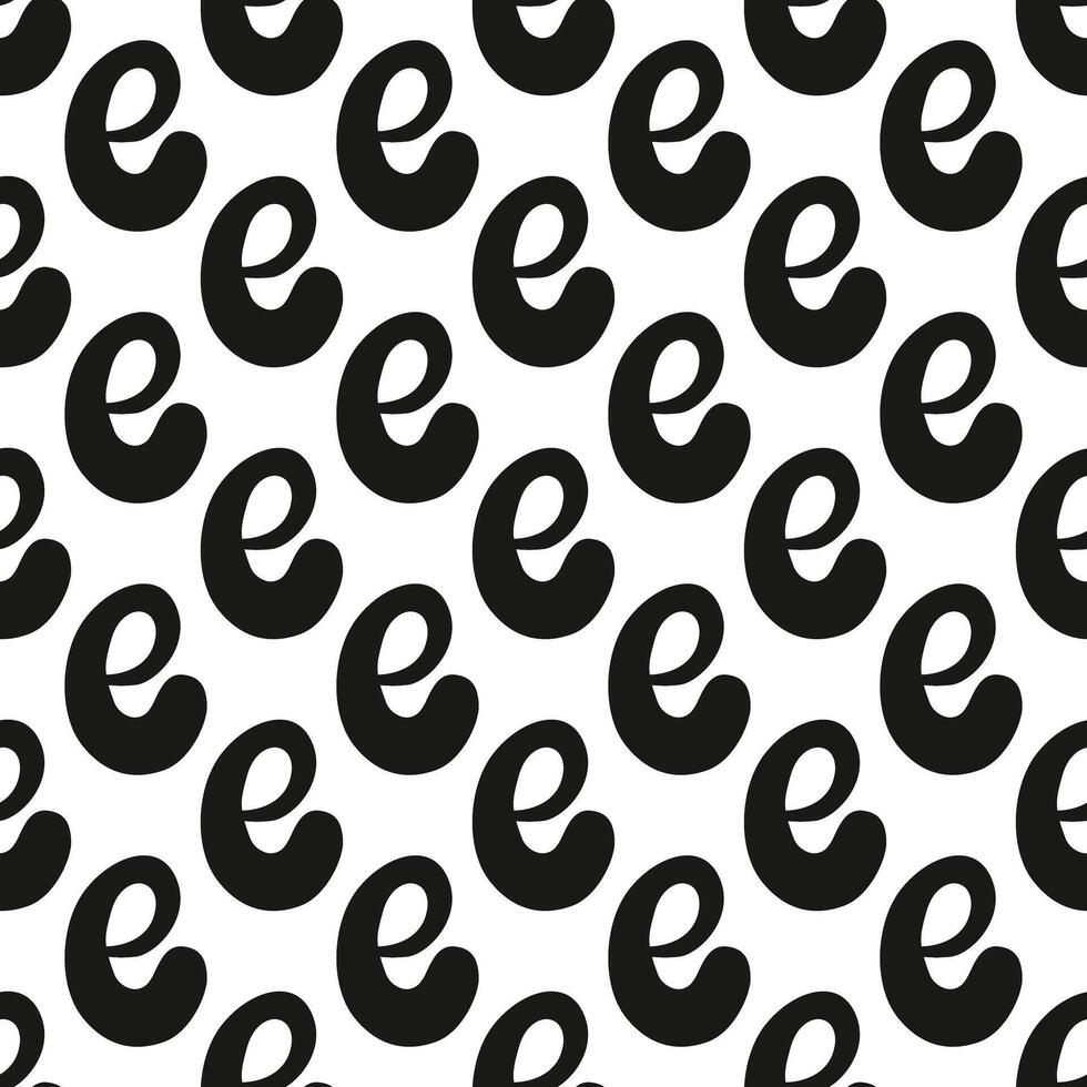 Abstract black line doodle seamless pattern. Creative minimalist style art background vector