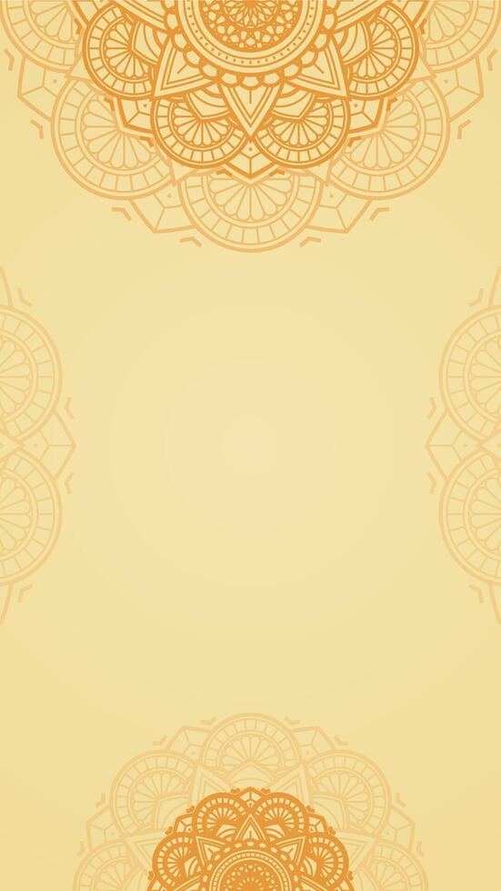 sencillo elegante ligero amarillo azafrán oro blanco vertical vector antecedentes con naranja agrios mandala obra de arte