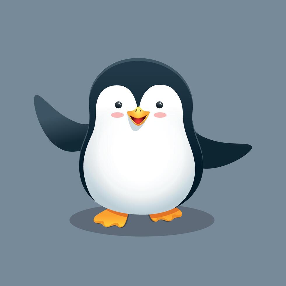 ilustración de un linda pingüino vector