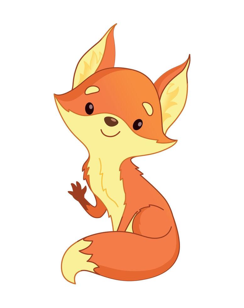 Illustration of a cute friendly fox vector