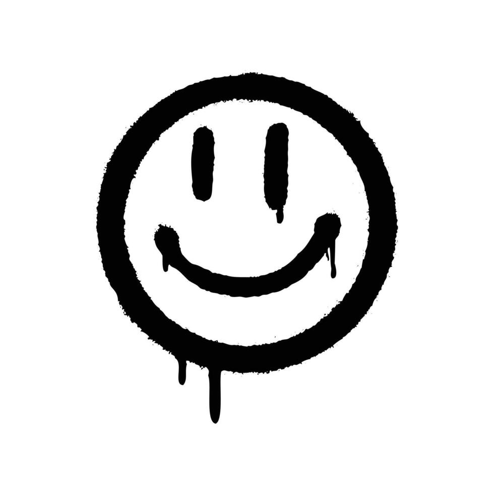 un sonriente emoticon pintado con rociar pintar vector